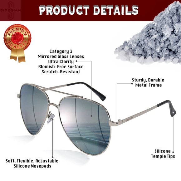 🇺🇸SILVER Flash Mirror Premium Aviator Sunglasses - Picture 4 of 13